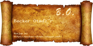 Becker Otmár névjegykártya